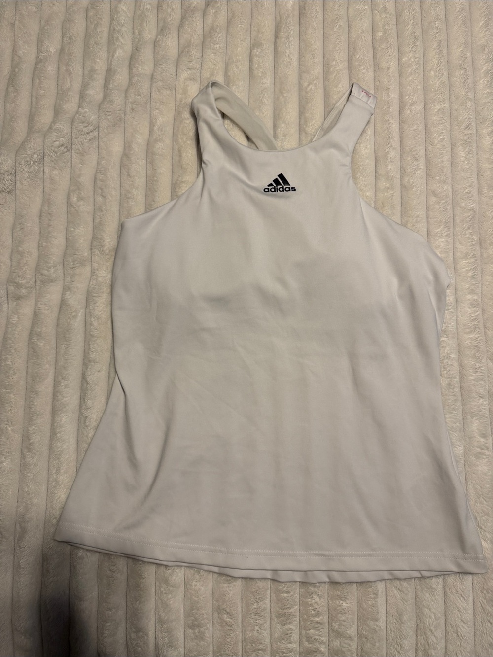 adidas White Racerback Athletic Tank Top